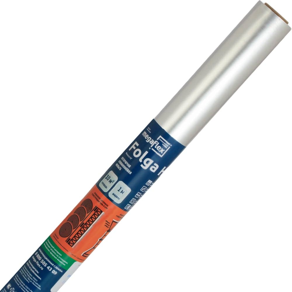 Фольга для бани, сауны Megaflex НГ 1х10 м, 10 кв. м FOING.100.10