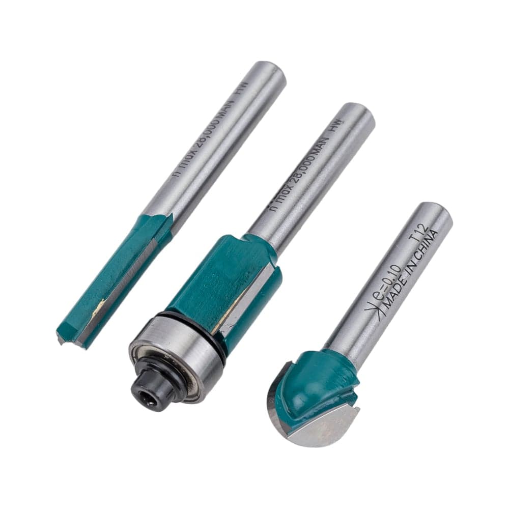 Набор фрез 3 шт. (пазовая, кромочная и для закругления) Makita D-30209