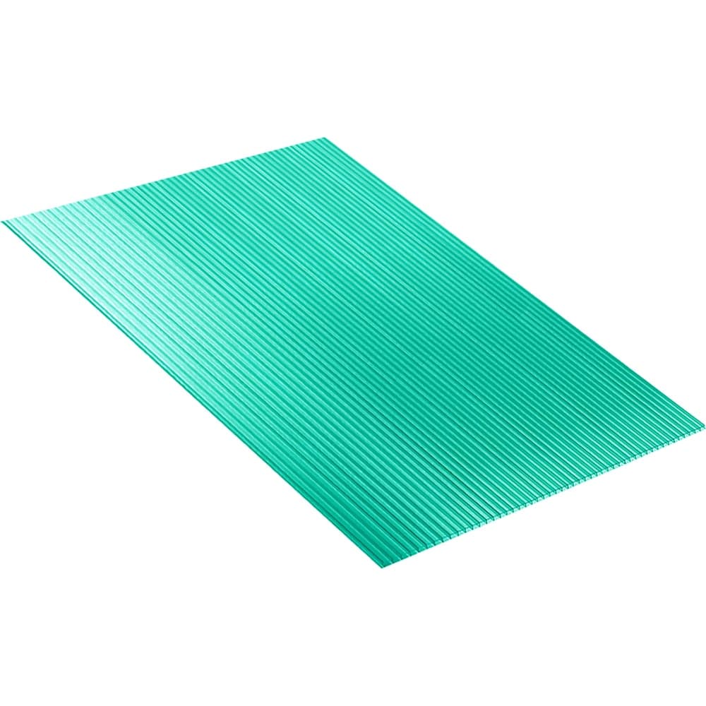 Сотовый поликарбонат 6 мм, 1050x750 мм, 1.2 кг/кв.м., зеленый 1uv Novattro 4604638005589
