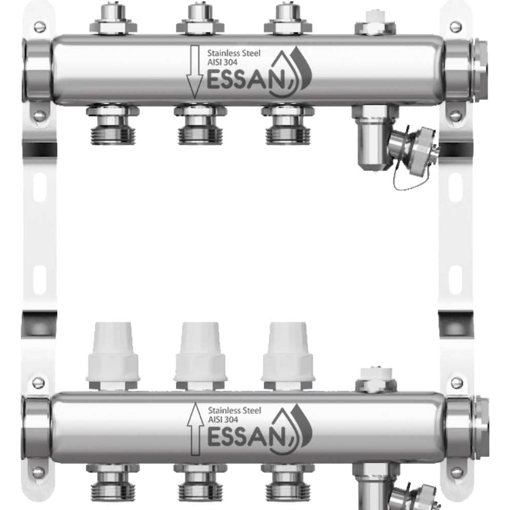 Коллекторная группа ESSAN GROUP803 нержавейка, 1"x3/4" EK 3 выхода, без расходомеров 180322503-77