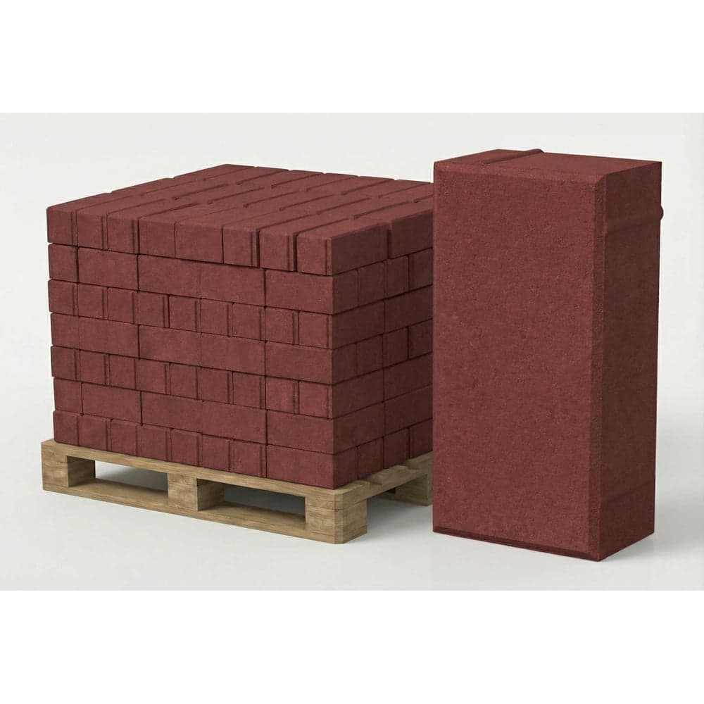 Тротуарная плитка ЯЗСМ Кирпичик 200x100x60 коричневая 264 м2 (13200 шт) 4640013520452