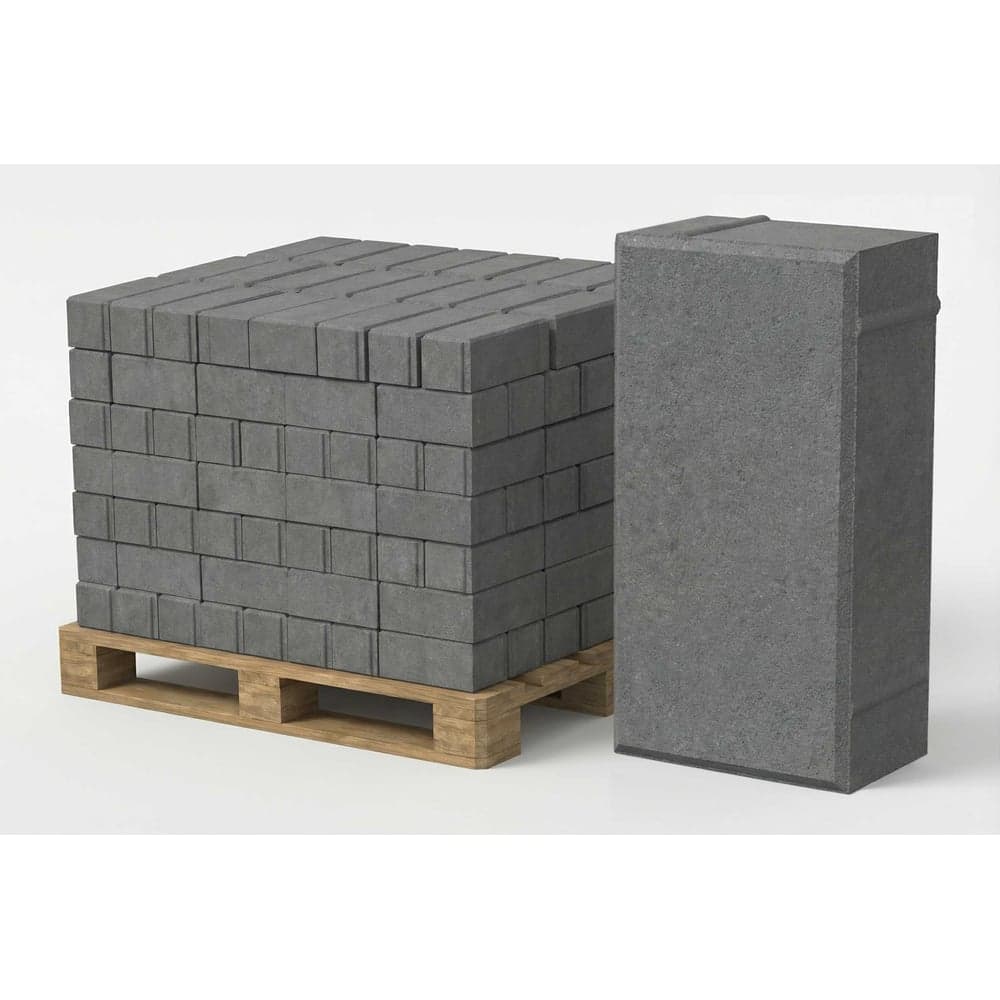 Тротуарная плитка ЯЗСМ Кирпичик 200x100x80 серая 192 м2 (9600 шт) 4640013520551
