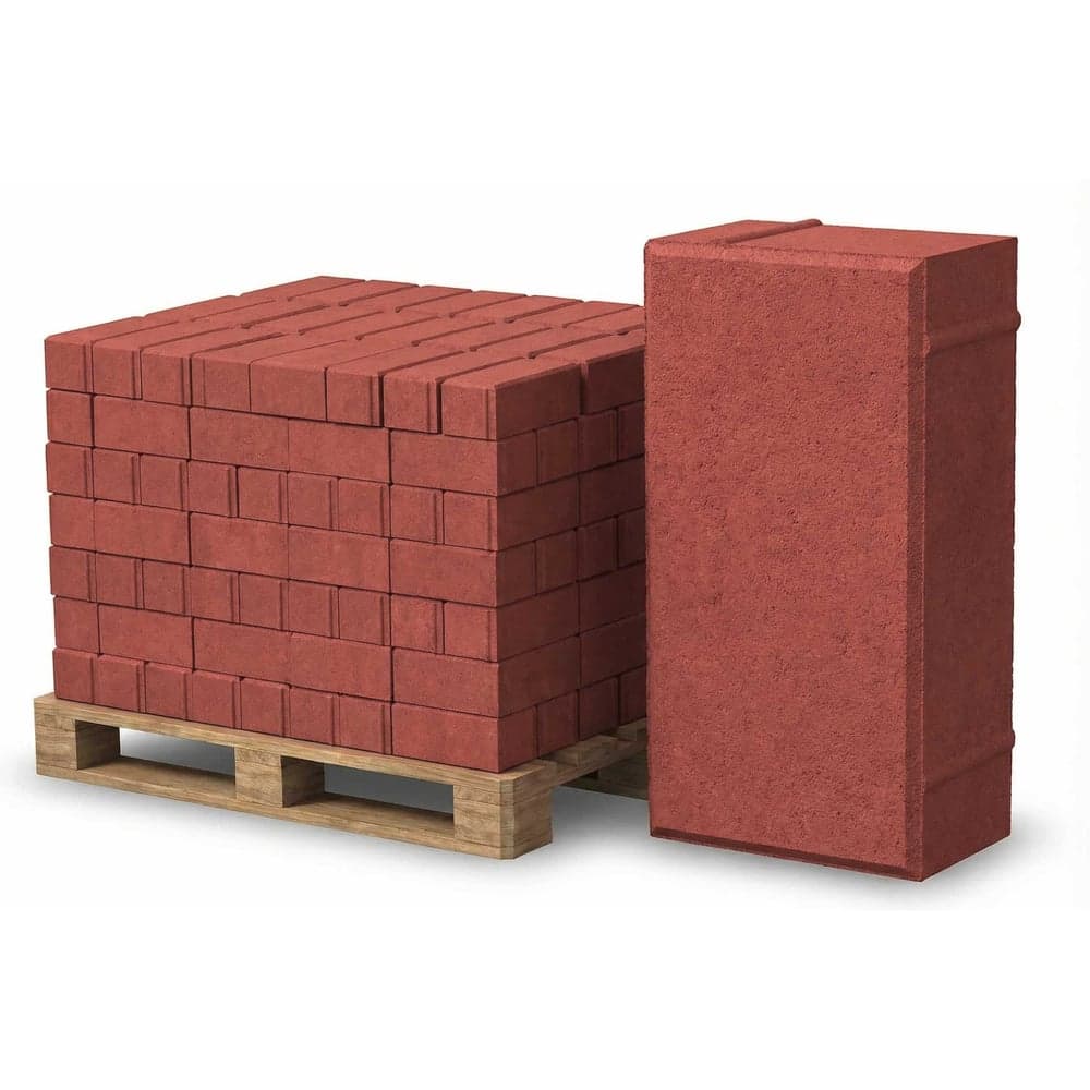Тротуарная плитка ЯЗСМ Кирпичик 200x100x40 красная 380 м2 (19000 шт) 4640013520872