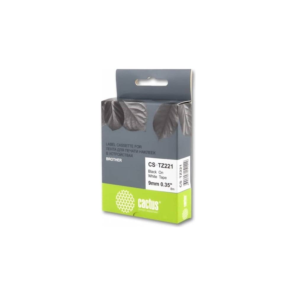 Ленточный картридж CACTUS CS-TZ221 TZe-221 черный, для Brother 1010/1280/1280VP/2700VP 807027