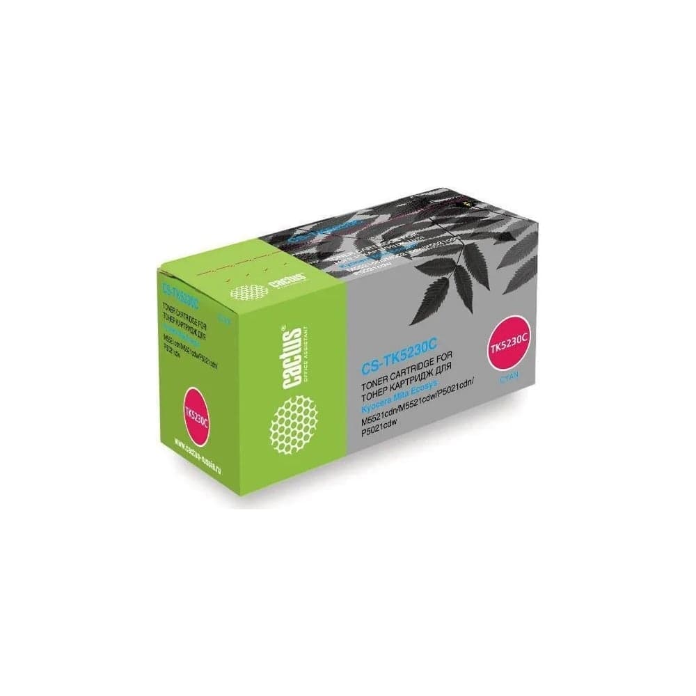 Лазерный картридж Cactus tk-5230c голубой, 2200 страниц, для kyocera ecosys m5521cdn/m5521cdw CS-TK5230C 1011578