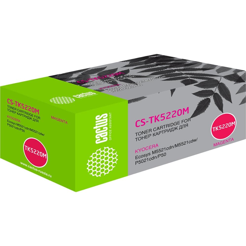 Лазерный картридж Cactus tk-5220m пурпурный, 1200 страниц, для kyocera ecosys m5521cdn/m5521c CS-TK5220M 1011572