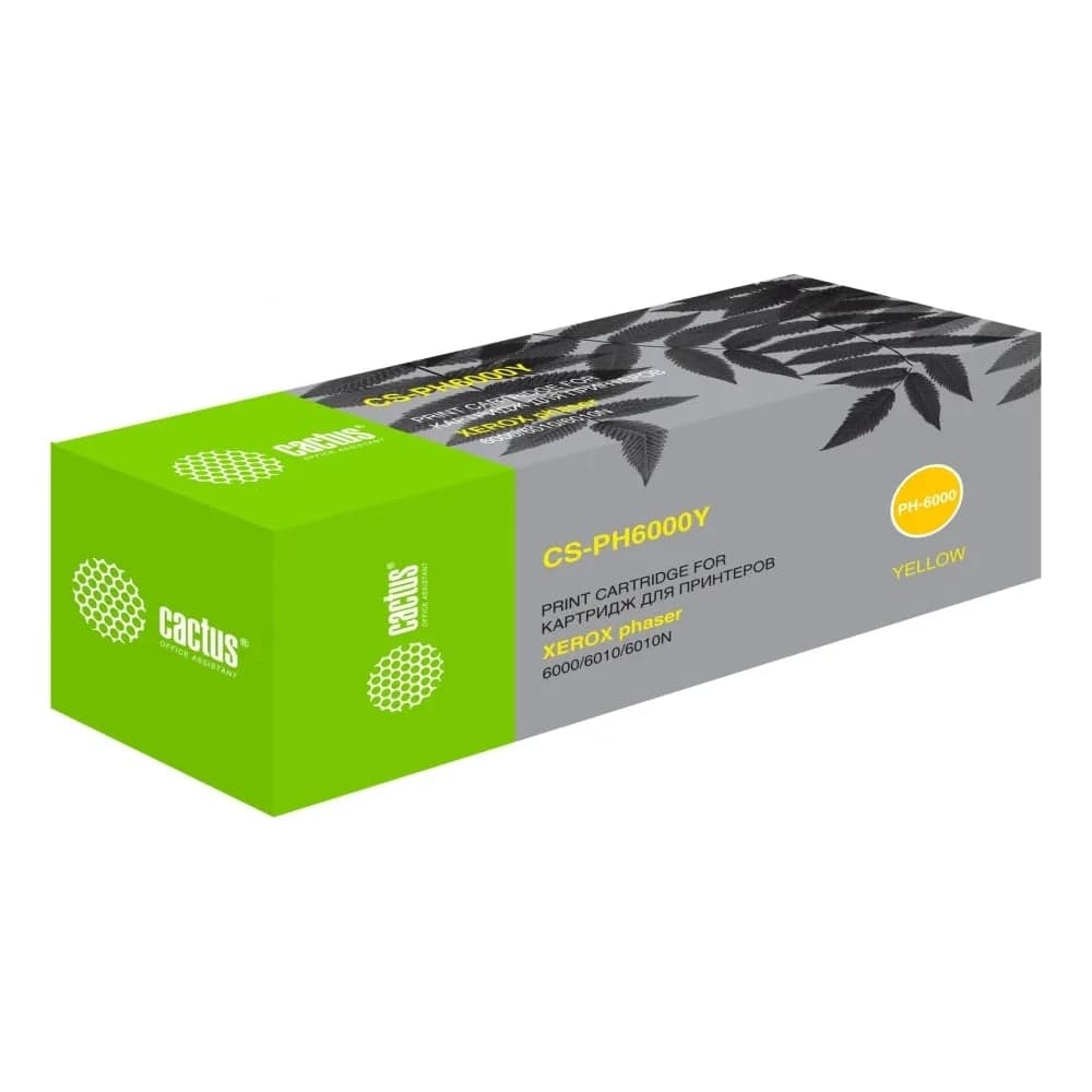 Лазерный картридж Cactus 106r01633 желтый, 1000 страниц, для xerox phaser 6000/6010 CS-PH6000Y 807436