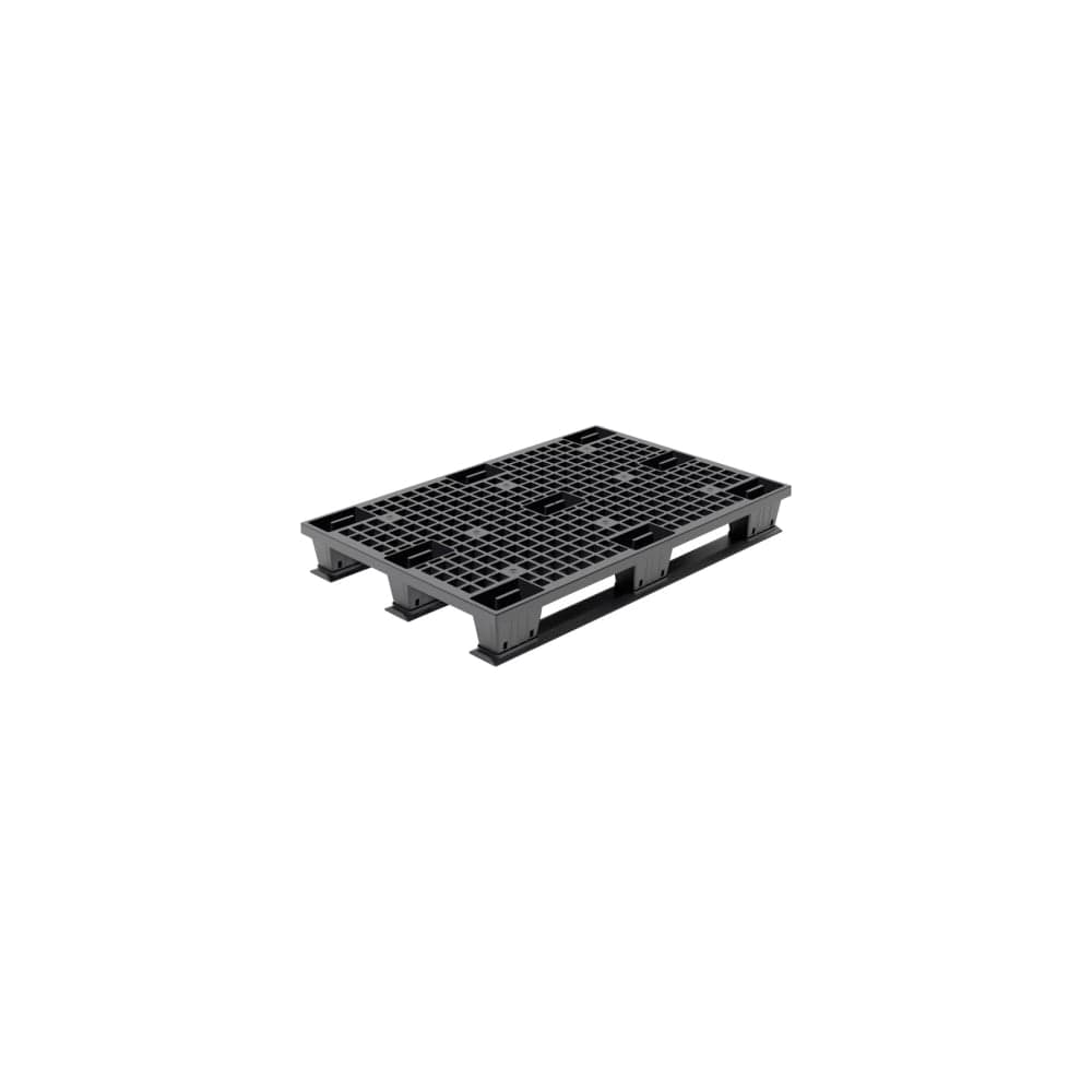 Перфорированный паллет Дигрус 1200x800x160, на полозьях, чёрный П-120.80.16-ПпЧ/Д