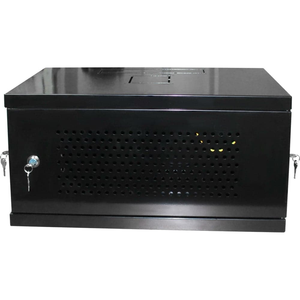 Настенный разборный шкаф КДДС 19", 6u, перфорированная дверь, 600x350, черный УТ-00001094