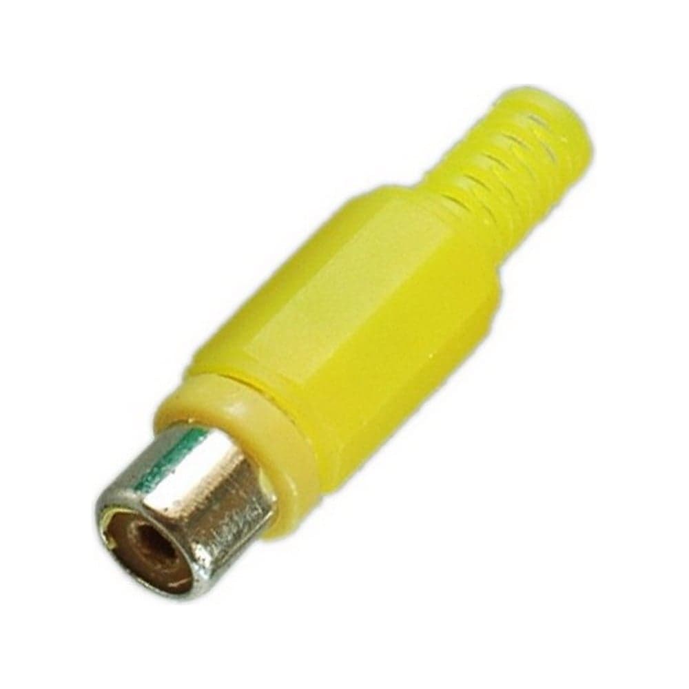 Разъем RCA гнездо Pro Legend пластик на кабель, желтый, PL2156