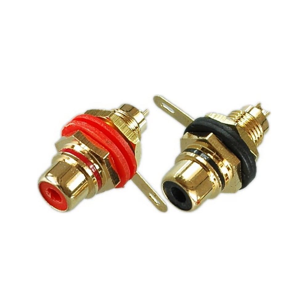 Разъем RCA гнездо Pro Legend металл с изолятором на корпус, красный и черный, Gold, PL2171