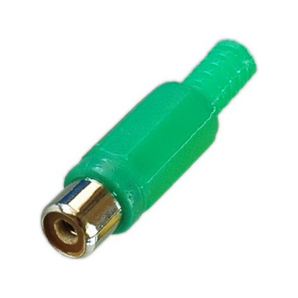 Разъем RCA гнездо Pro Legend пластик на кабель, зеленый, PL2153