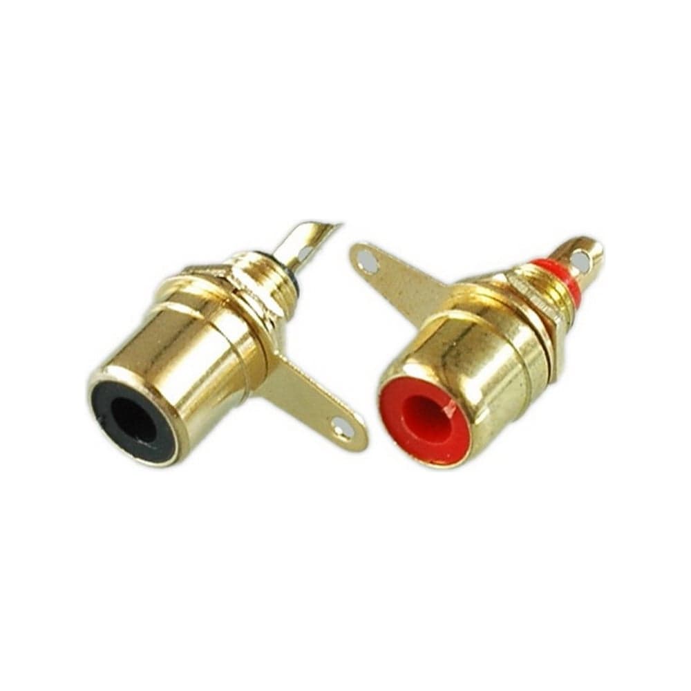 Разъем RCA гнездо Pro Legend металл на корпус, красный и черный, Gold, PL2170