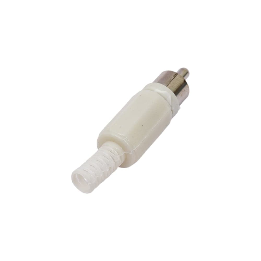 Разъем RCA штекер Pro Legend пластик на кабель, белый, PL2150