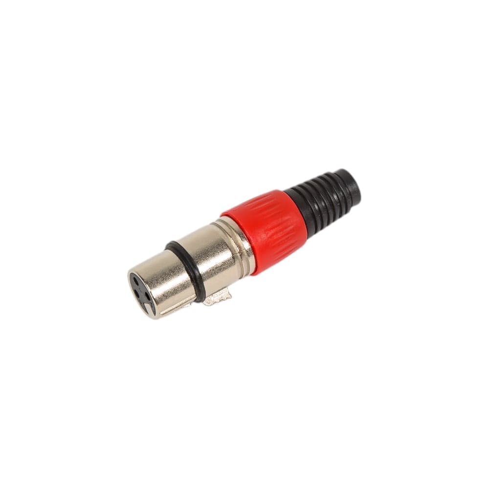 Разъем XLR 3P гнездо Pro Legend металл цанга на кабель, красный, PL2182