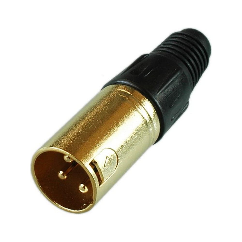 Разъем XLR 3P штекер Pro Legend металл цанга на кабель, черный, Gold, PL2178