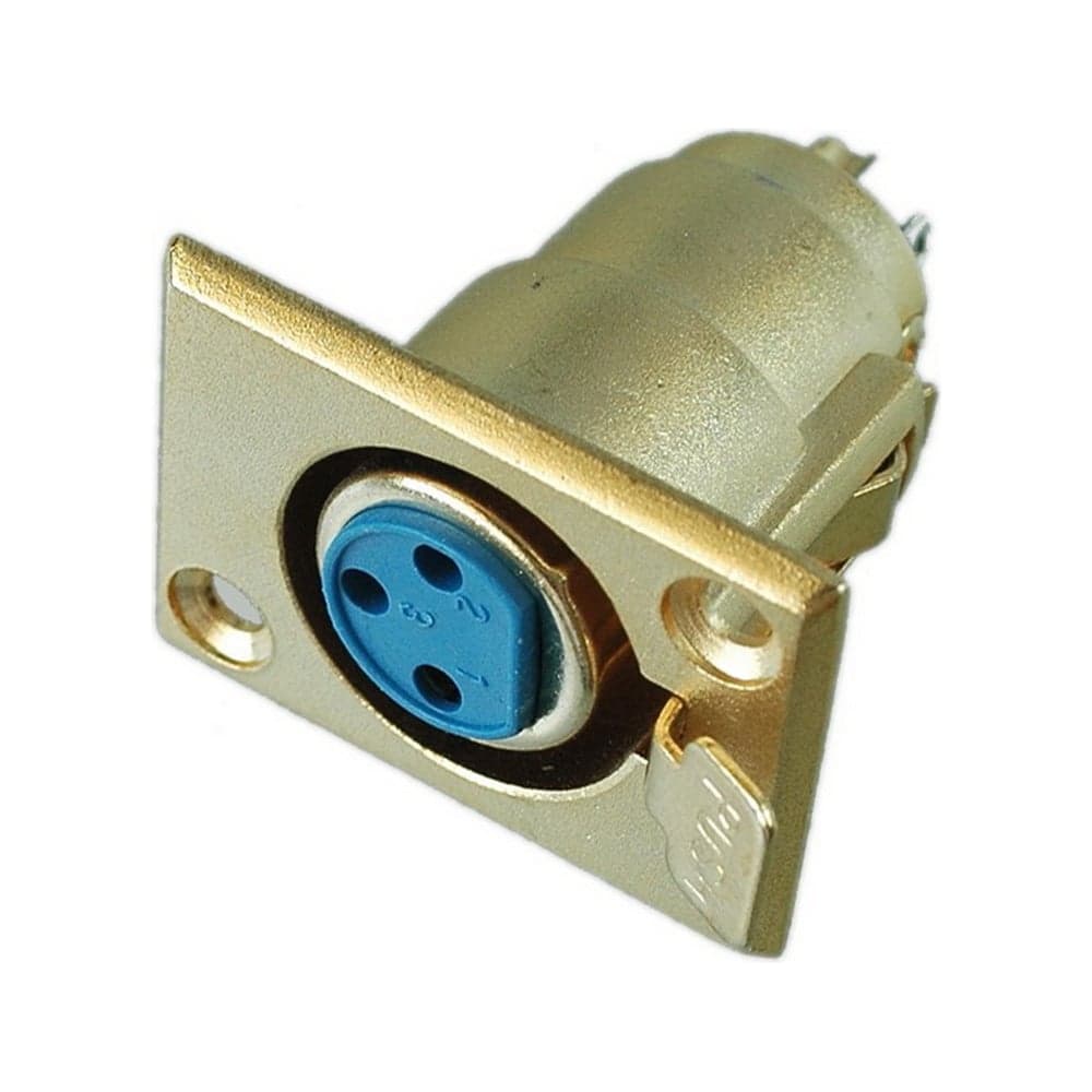 Разъем XLR 3P гнездо Pro Legend металл на корпус, Gold, PL2193