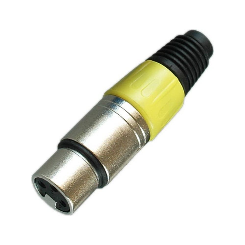 Разъем XLR 3P гнездо Pro Legend металл цанга на кабель, желтый, PL2184