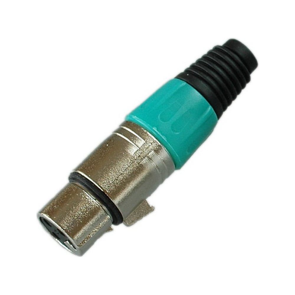 Разъем XLR 3P гнездо Pro Legend металл цанга на кабель, зеленый, PL2181