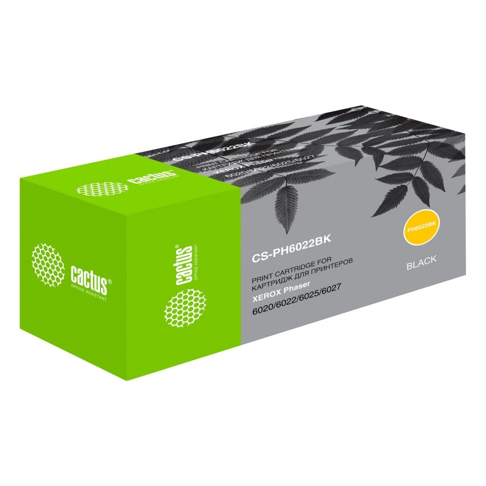 Лазерный картридж Cactus 106r02763 черный, 2000 страниц, для xerox phaser 6020/6022/wc6025/6 CS-PH6022BK 326423