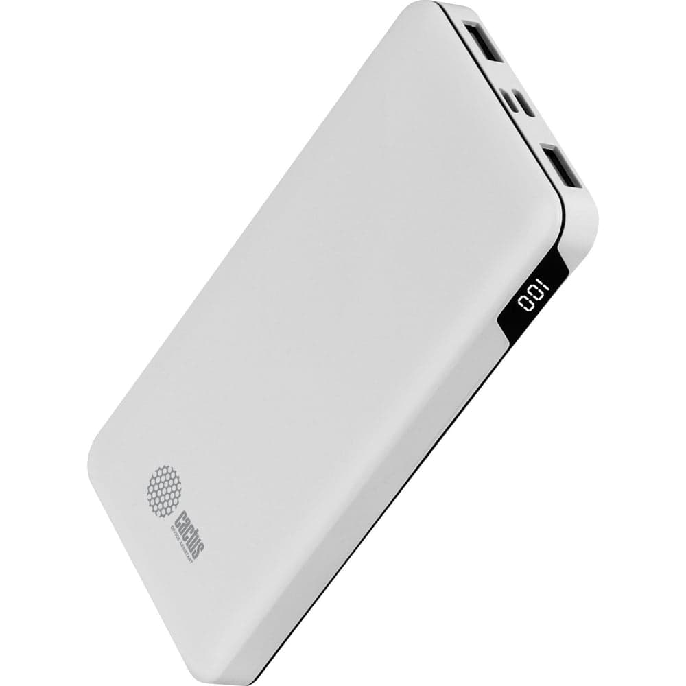 Мобильный аккумулятор Cactus 10000mAh 2.1A белый CS-PBFSKT-10000 1205744