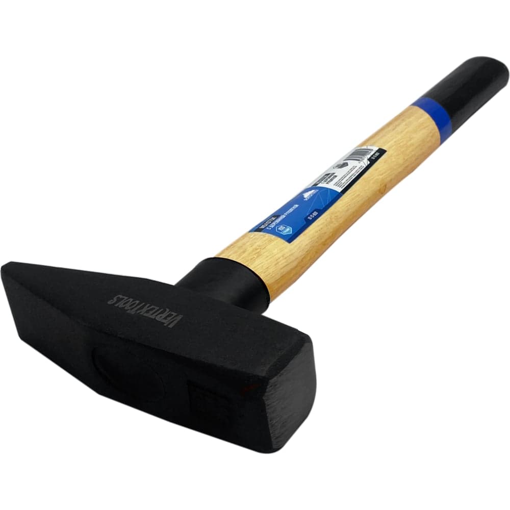 Слесарный молоток vertextools 100 г, квадратный боек, деревянная рукоятка 10-15-100