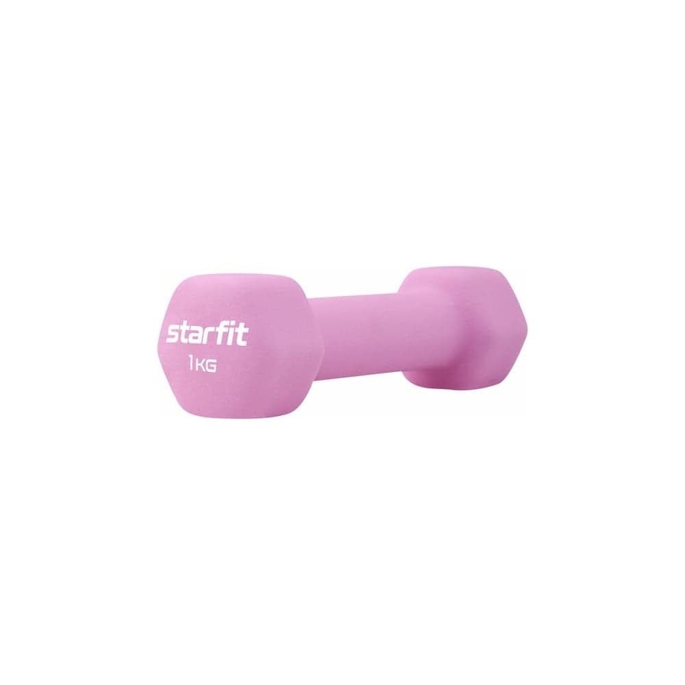 Неопреновая гантель Starfit DB-201 1 кг, розовый пастель ЦБ-00001426