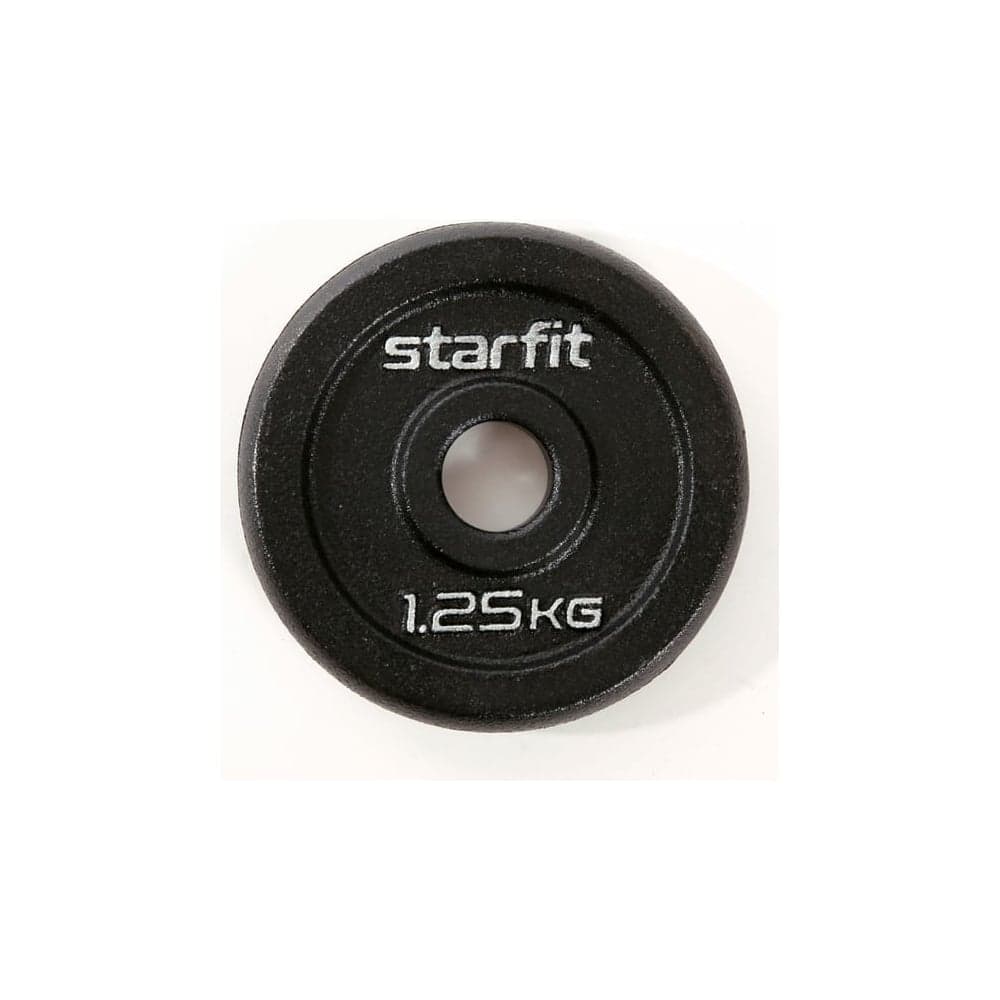 Чугунный диск Starfit BB-204 1.25 кг, d=26 мм, черный УТ-00018816