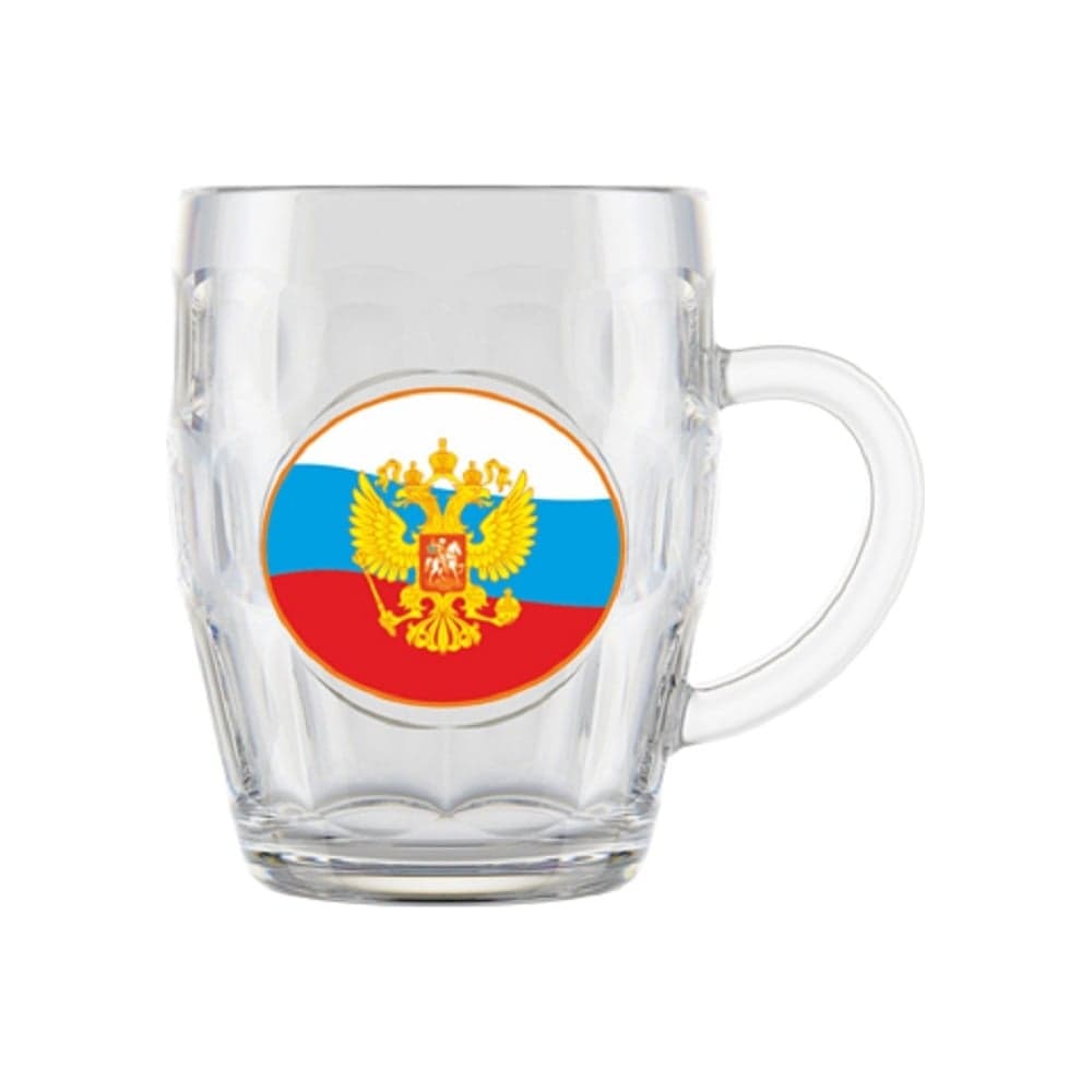 Кружка для пива ДЕКОСТЕК 1002/1-Д Герб на флаге, 500 мл, подарочная упаковка ТП6944