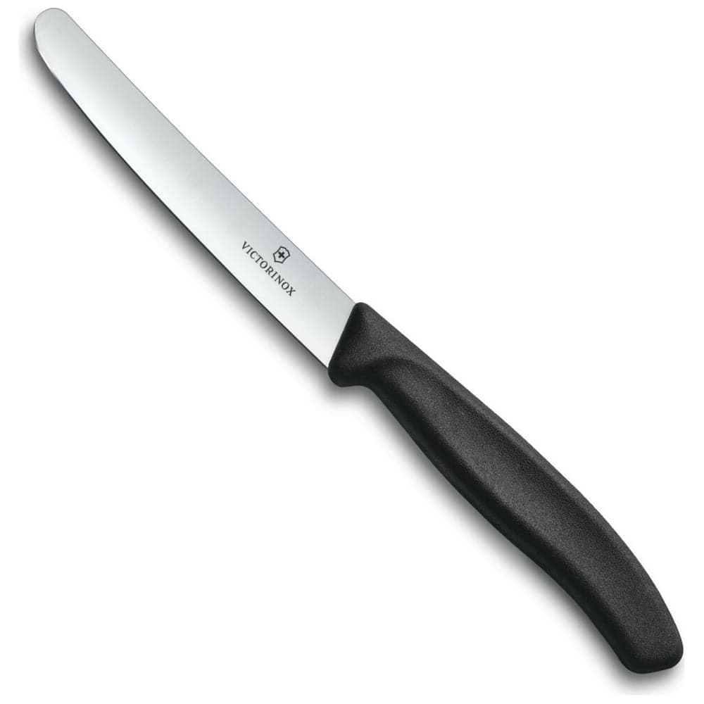 Столовый нож Victorinox лезвие 11 см прямое с закруглённым кончиком, чёрный 6.7803