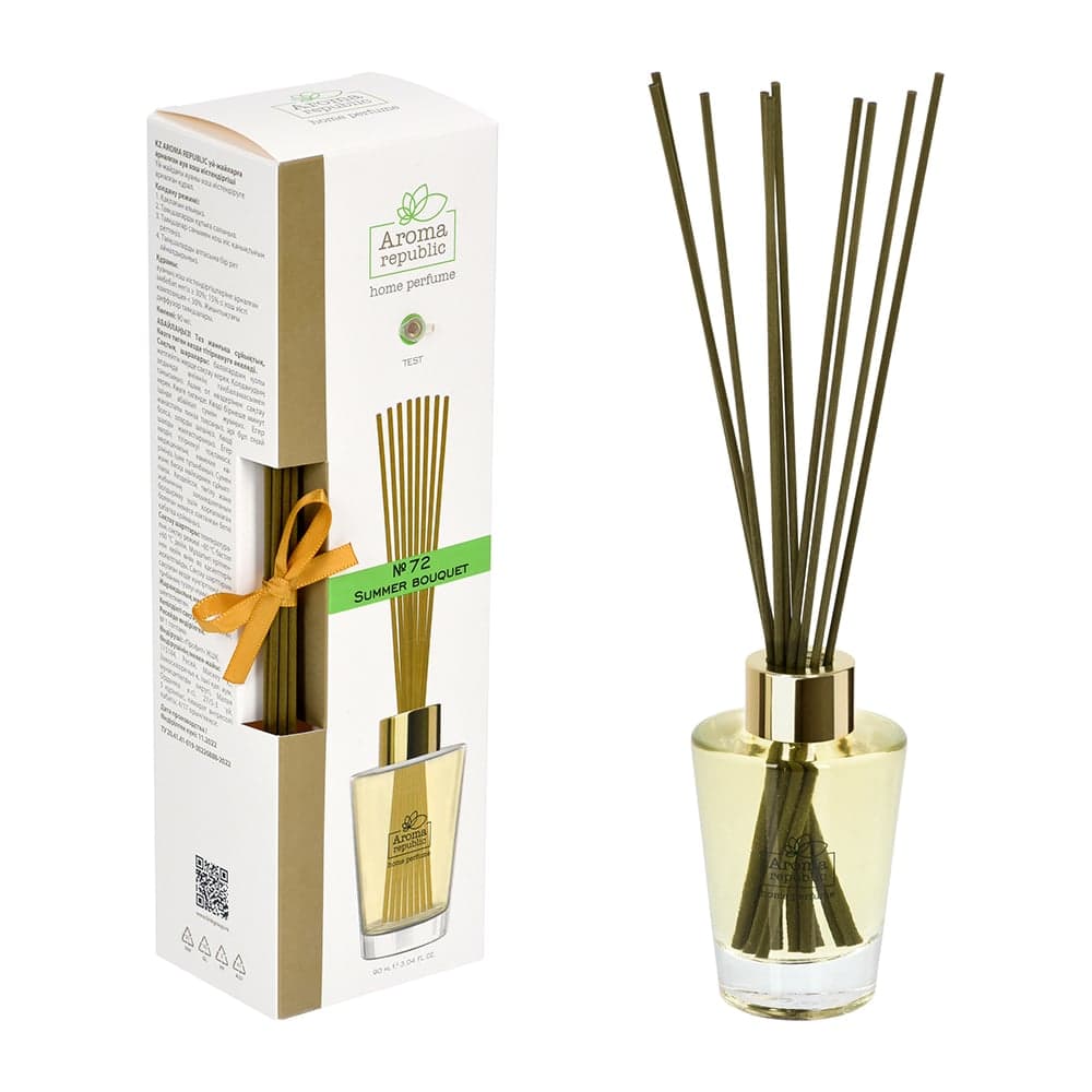 Ароматический диффузор в стеклянном флаконе Aroma republic №72 Summer bouquet, 90 мл 93803