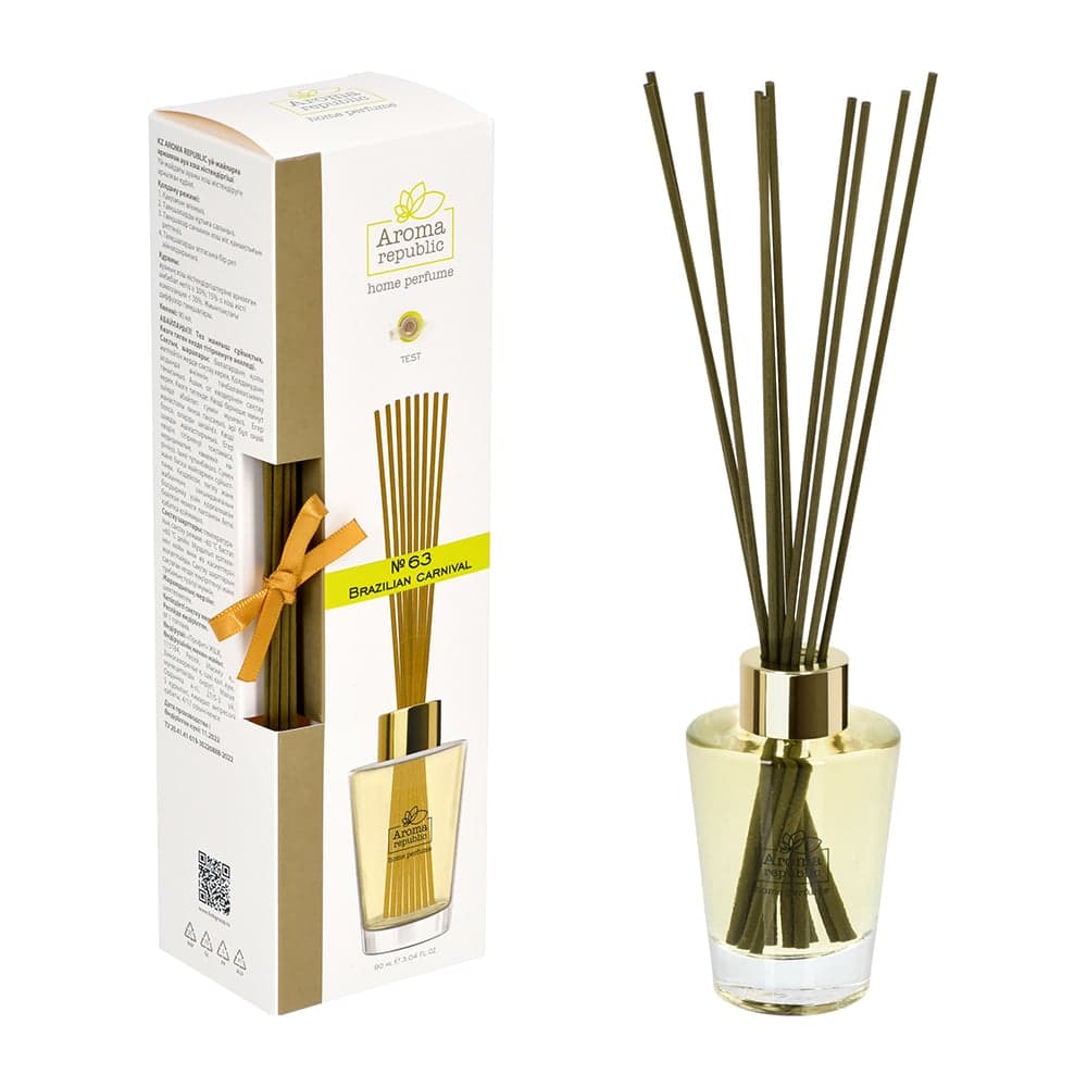 Ароматический диффузор в стеклянном флаконе Aroma republic №63 Brazilian carnival, 90 мл 93834