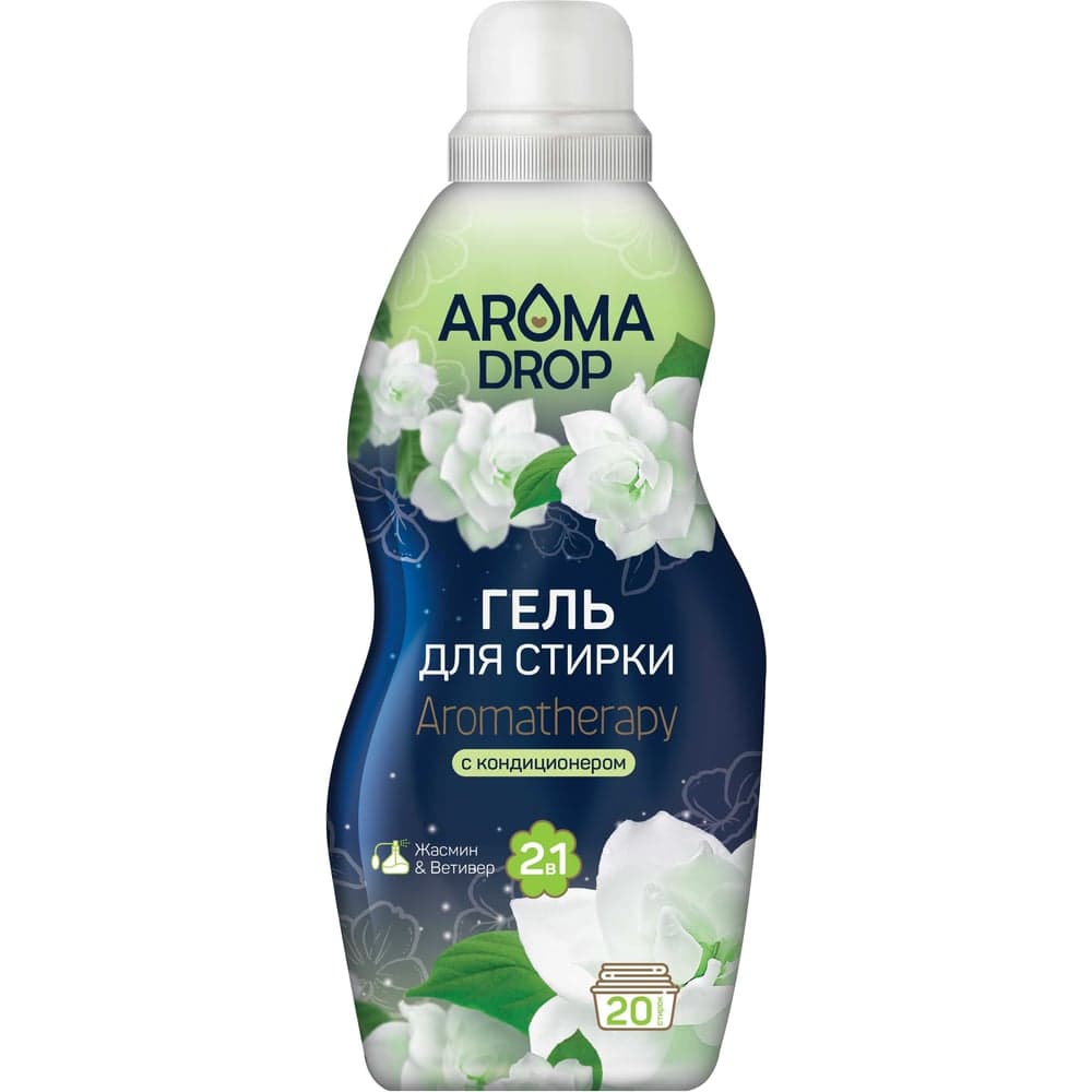 Гель для стирки AROMA DROP 2 в 1 Aromatherapy Жасмин и Ветивер, 1000 г 22816 25291