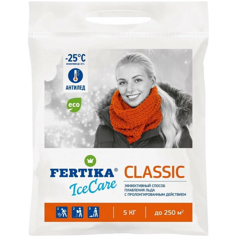 Противогололедный реагент Fertika ICECARE CLASSIC 5 кг Ф03482