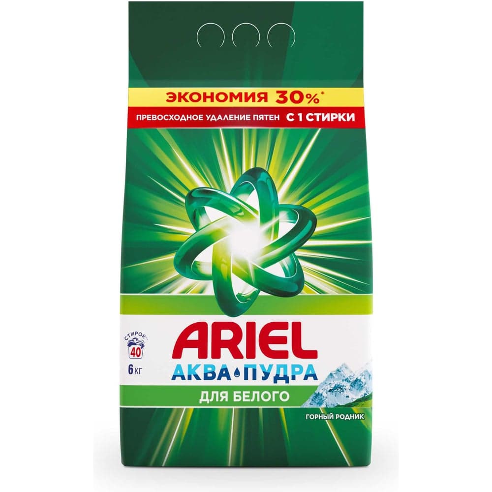 Порошок для стирки ARIEL автомат Горный родник 6кг 5413149836433 0001220256
