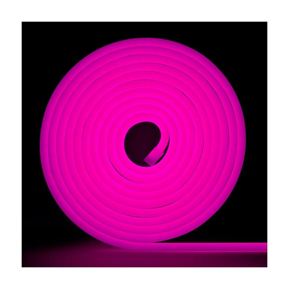 Неоновая светодиодная лента MAKSILED 5м, 8x16мм, 24В, 9Вт/м, 120 LED/m, IP33 (ПВХ), розовый, ML-NF-24V-0816-Pink