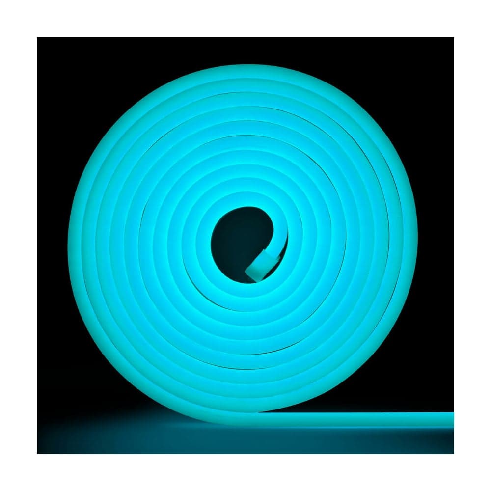 Неоновая светодиодная лента MAKSILED 5м, 8x16мм, 24В, 9Вт/м, 120 LED/m, IP33 (ПВХ), голубой, ML-NF-24V-0816-Ice Blue
