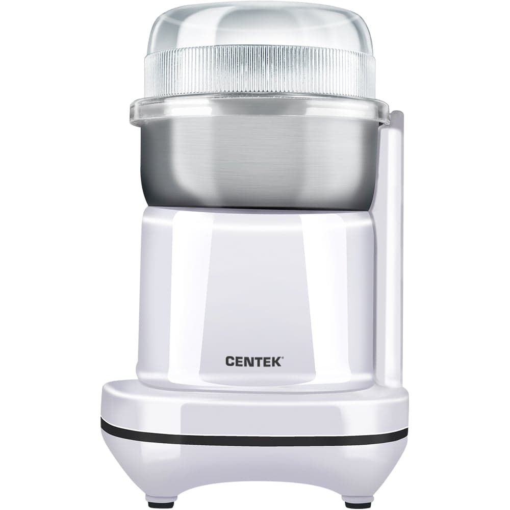 Кофемолка Centek 250 Вт, 165 мл, безопасная блокировка, стальная чаша, прозрачная крышка CT-1365 White