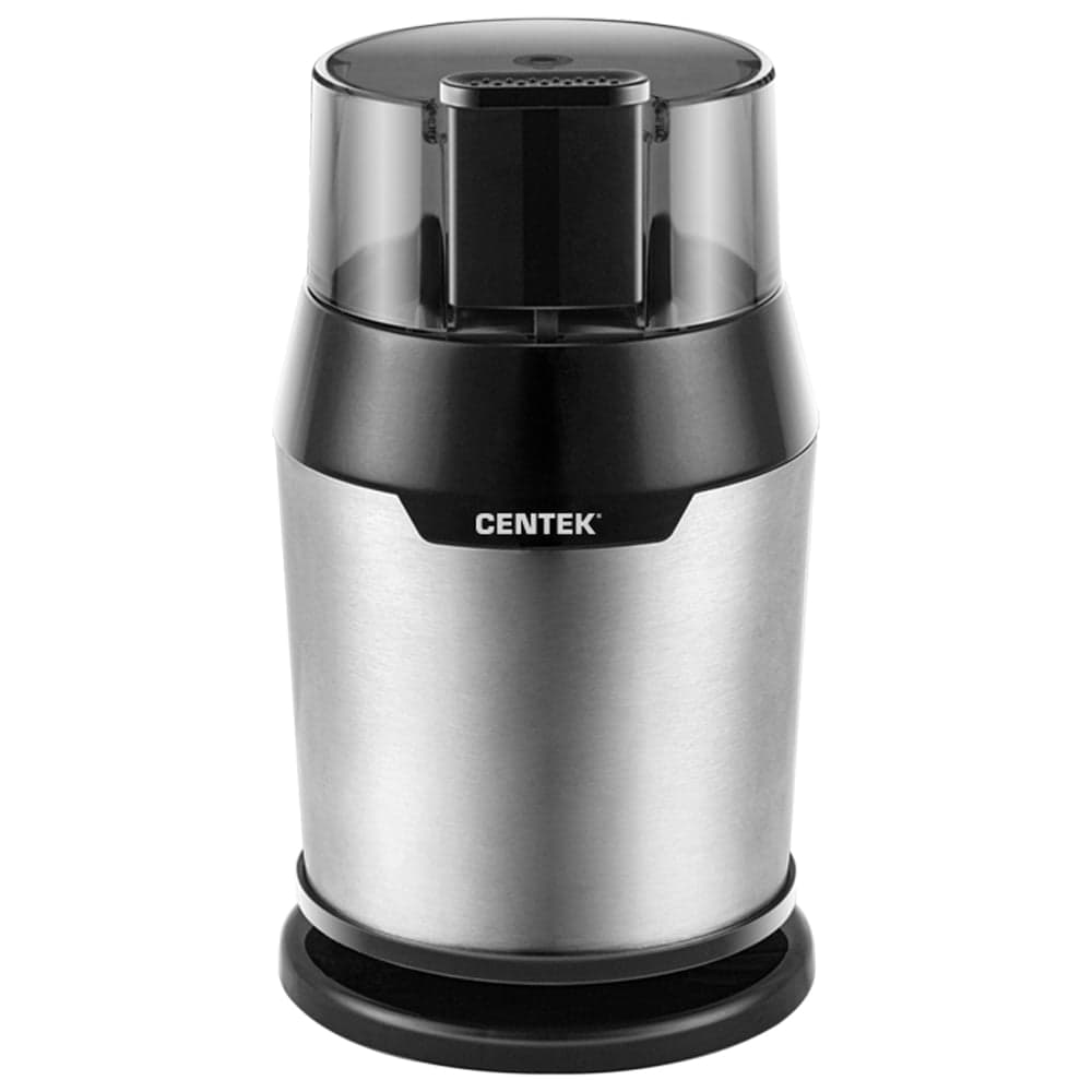 Кофемолка Centek сталь 200 Вт, 60гр, стальной стакан, стальная чаша, прозрачная крышка CT-1362