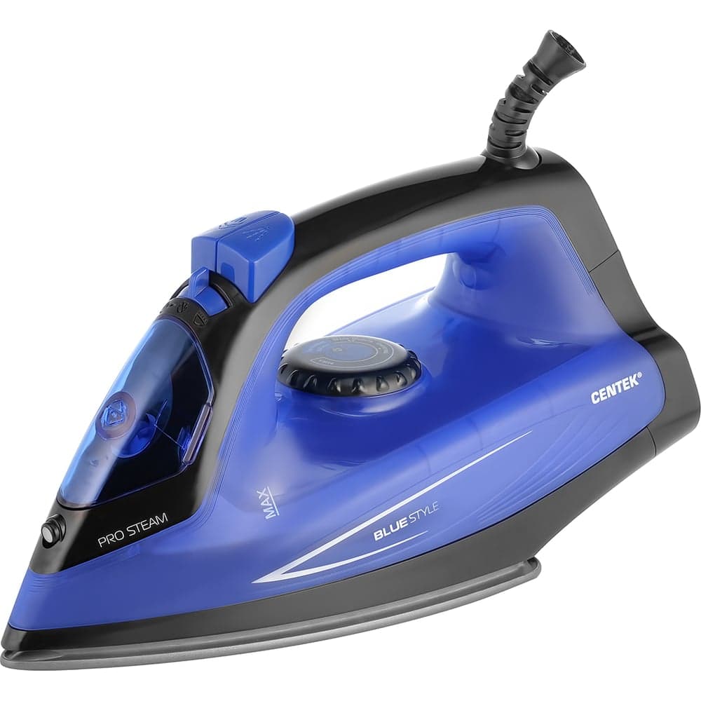 Утюг Centek 1800 Вт, антипригар подошва, 200 мл, паровой удар, самоочистка CT-2360 BLUE