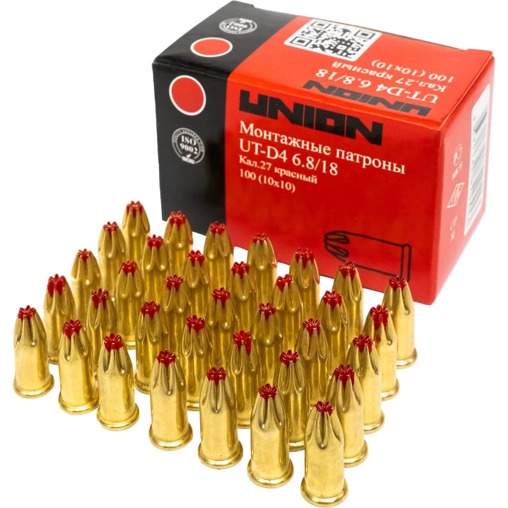 Монтажные патроны UNION UT-D4 6,8/18 красный, 100шт 4631165849553