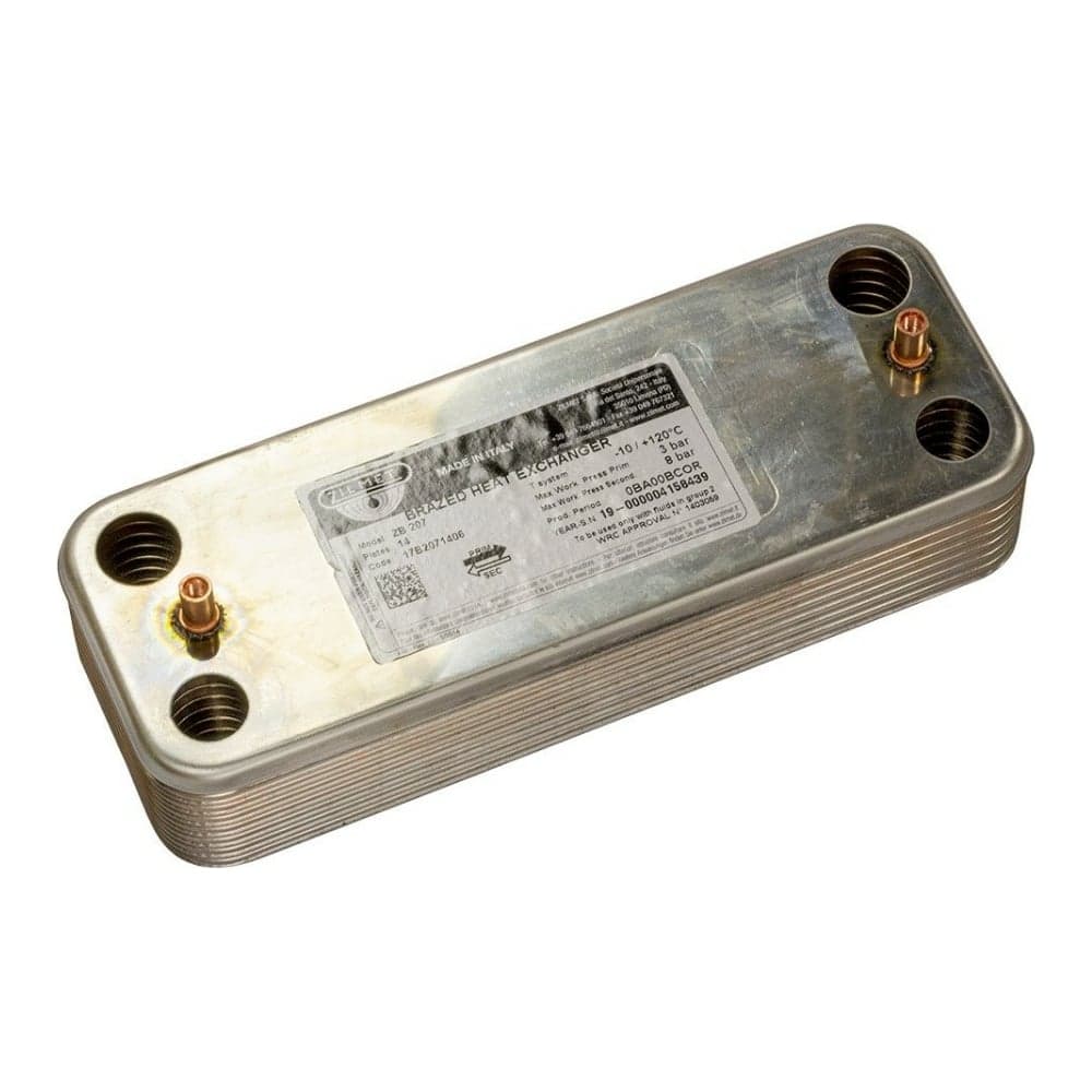 Паяный теплообменник Zilmet ZВ207 - 14Р, соед. o-ring (166мм), р-ры: 207x77 мм, рабочее давление А-В 8 бар, С-D 3 бара t = -10 +120 C 17B2071406