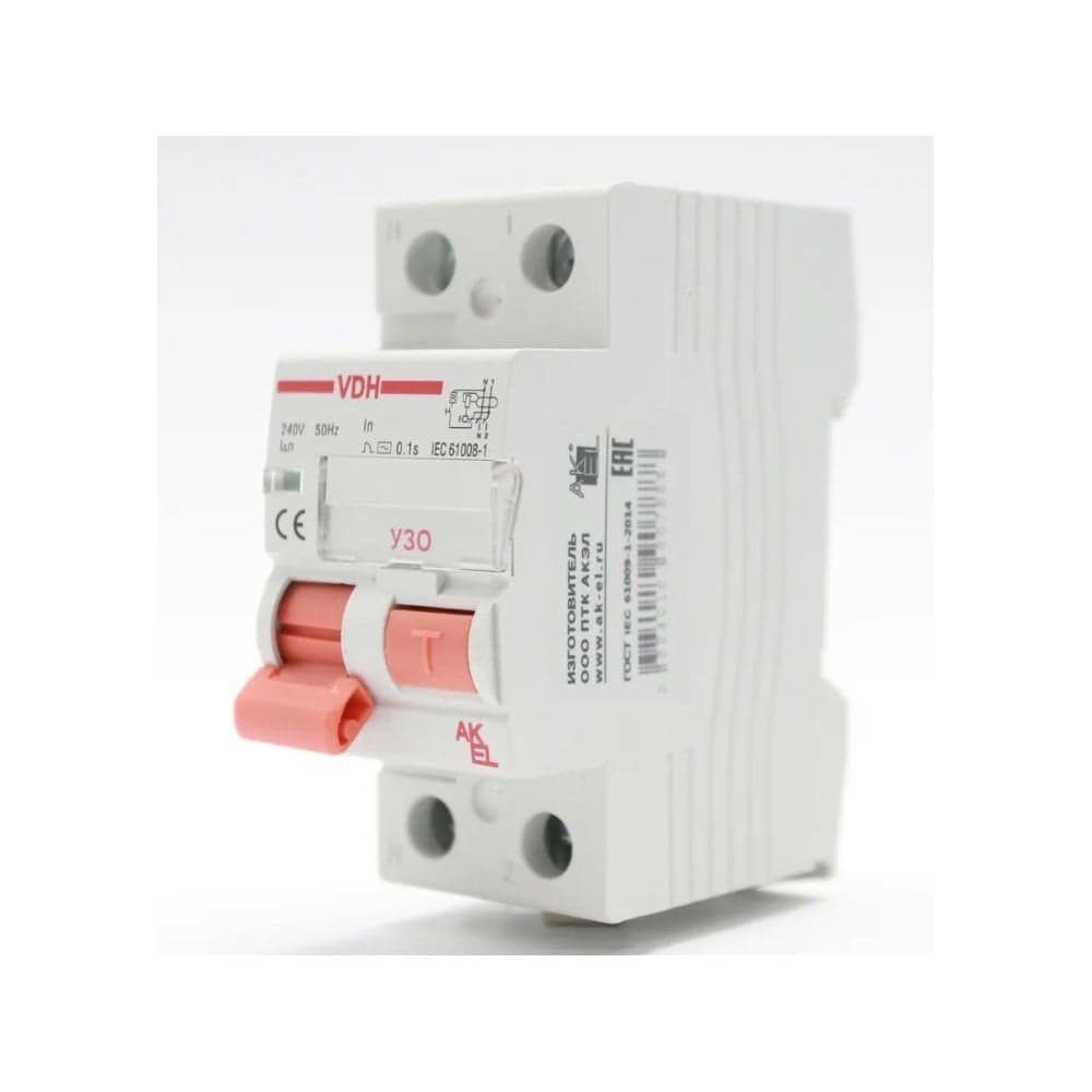 УЗО Akel-VDH-2P-25A-300mA-ТипAC 400650