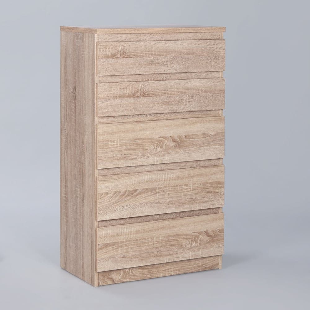 Комод Гуд ЛАКК КАСТОР 5 ящиков, 65x39x111 см, бежевый, дуб сонома 2.03.02.070.3
