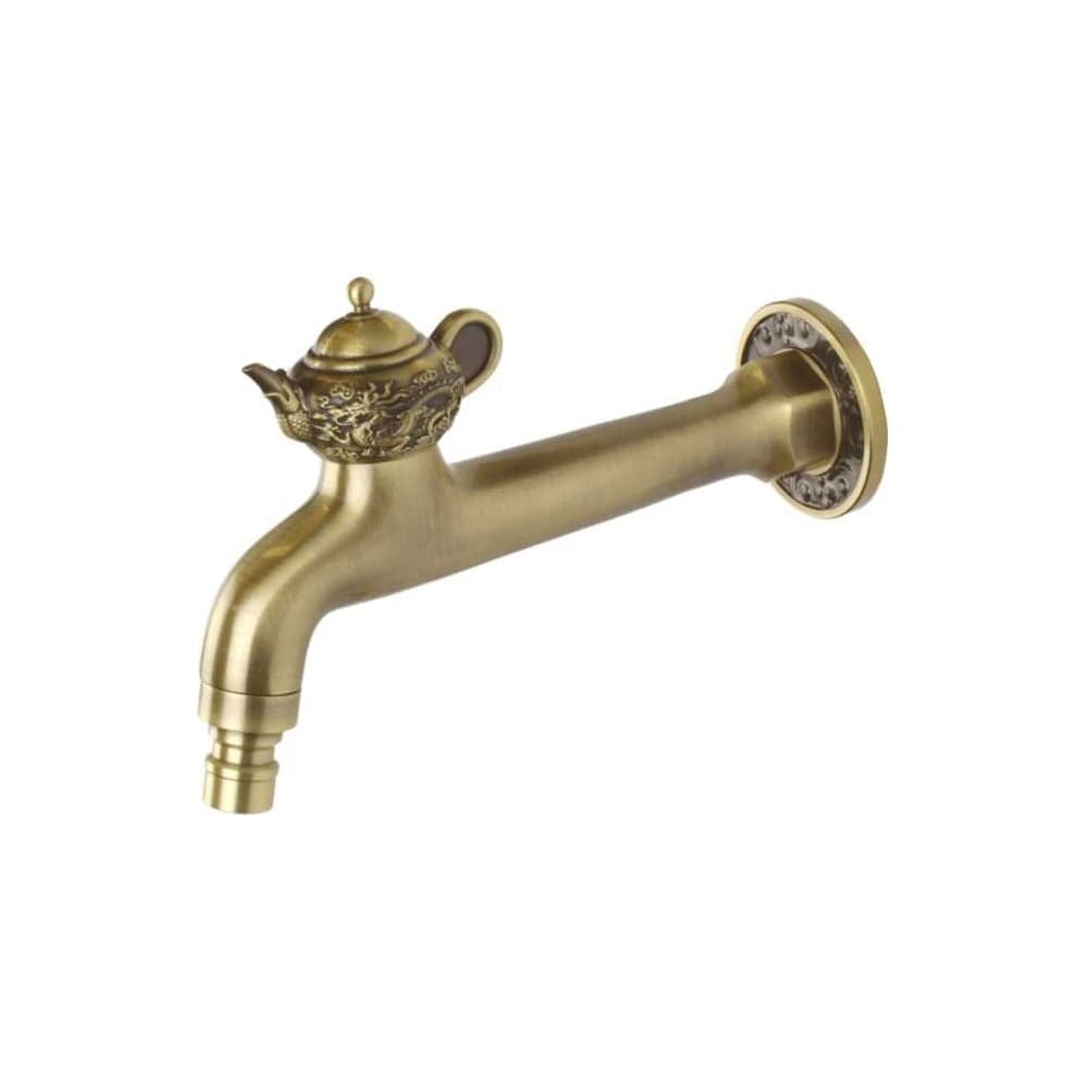 Сливной кран BRONZE DE LUXE длинный, насадка под шланг 13263/2