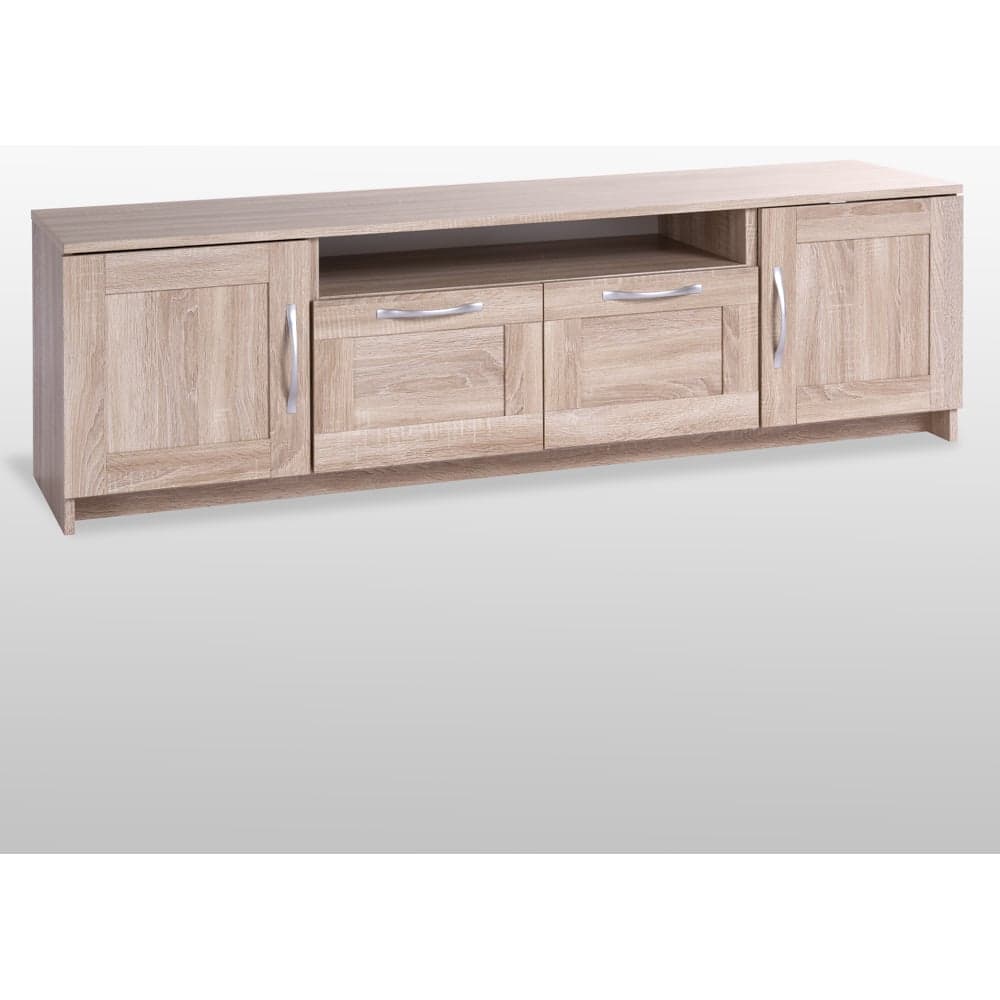 Тумба для ТВ Гуд ЛАКК СИРИУС 2 двери и 2 ящика, 156x41x47 см, бежевая, дуб сонома 2.02.03.330.3