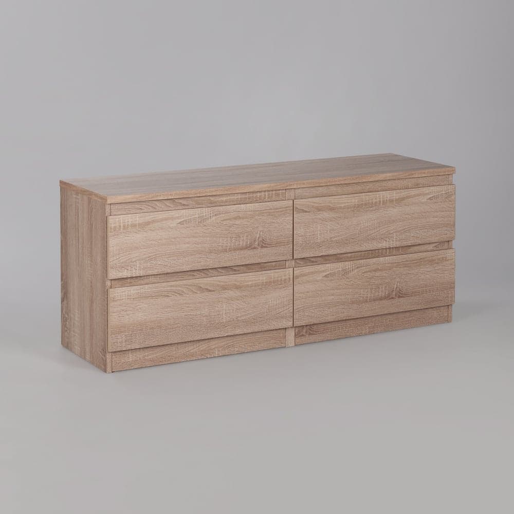 Тумба для ТВ Гуд ЛАКК КАСТОР 4 ящика, 129x39x54 см, бежевая, дуб сонома 2.03.03.100.3