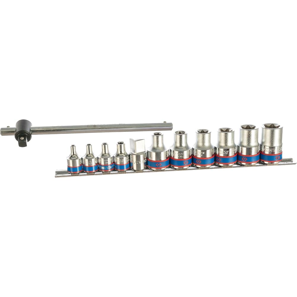 Набор торцевых головок с воротком 1/2", 3/8", TORX Е-стандарт, Е4-Е20, 12шт KING TONY 7112PR