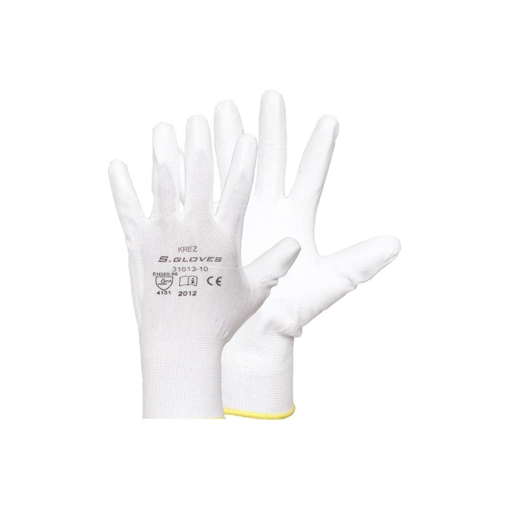 Нейлоновые перчатки с полиуретановым покрытием S.GLOVES KREZ белые, 11 размер 31613-11