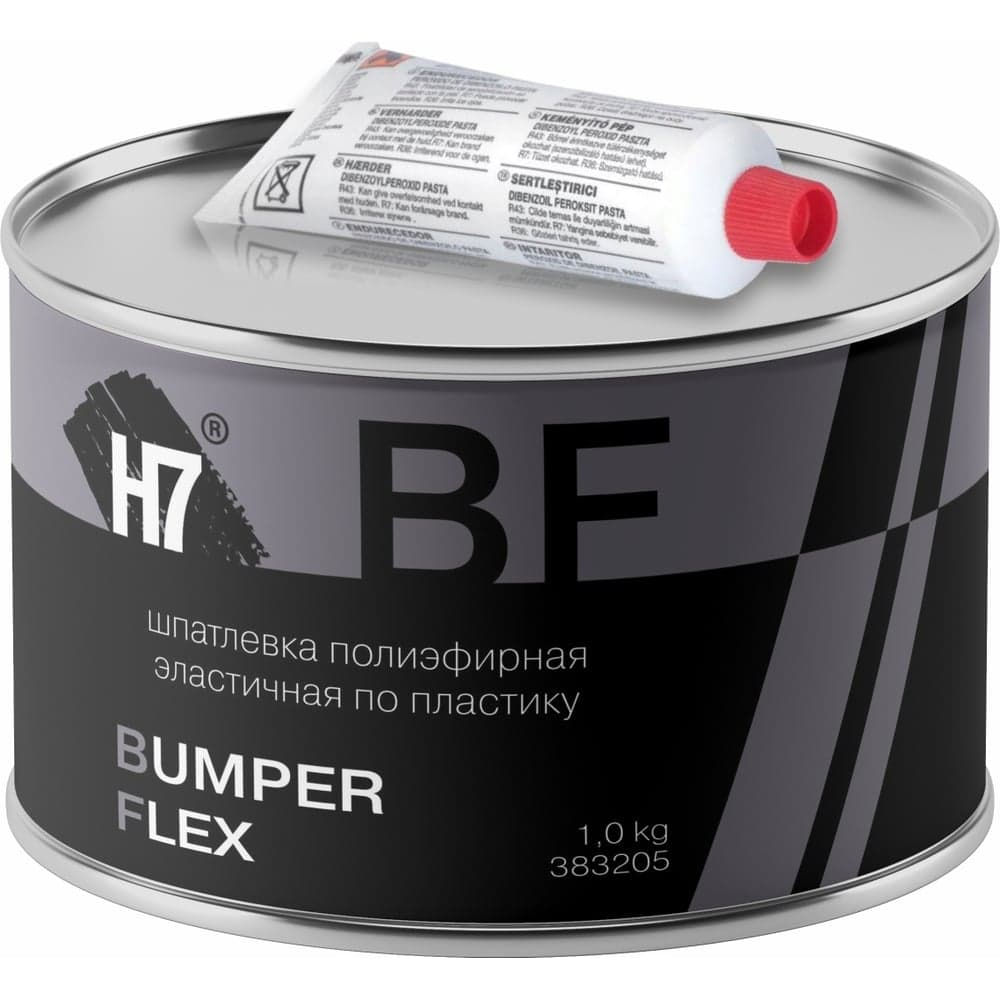 Полиэфирная шпатлевка H7 Bumper Flex эластичная по пластику 1кг 383205